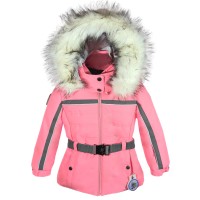 Ski jacket coralpink-cedarbrown-pearlwhite