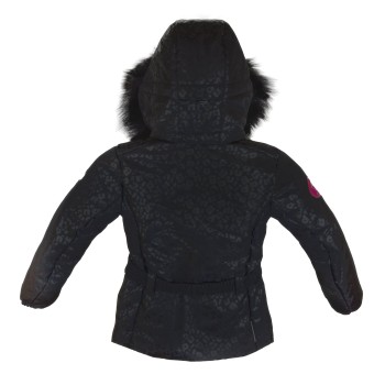 Ski jacket emboblack-shinyblack-brightfuchsia