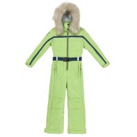 Ski overall misty mint-olive green-pearl white