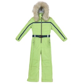 Ski overall misty mint-olive green-pearl white