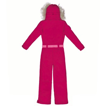 Ski overall bright fuchsia-coral pink-pearl white