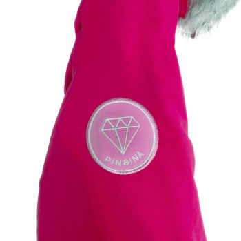 Ski overall bright fuchsia-coral pink-pearl white